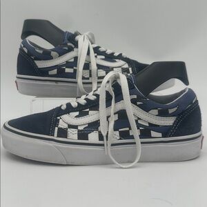 Vans Off the Wall Shoes Women's Size 6.5 Mens Size 5.0 Blue Suede Canvas Sneaker